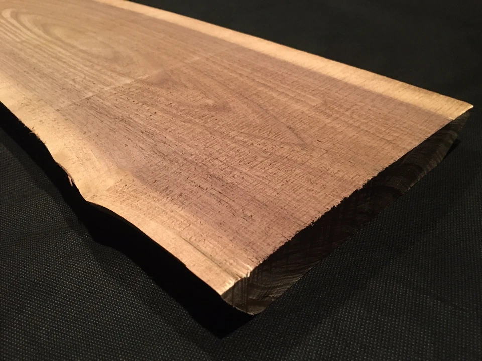 Mini losa de madera pequeña con borde vivo de nogal negro figura hobby carpinteros Foto 3 de 4