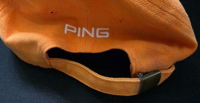 RARE! Genuine PING Golf Cap Hat Orange White Logo One Size