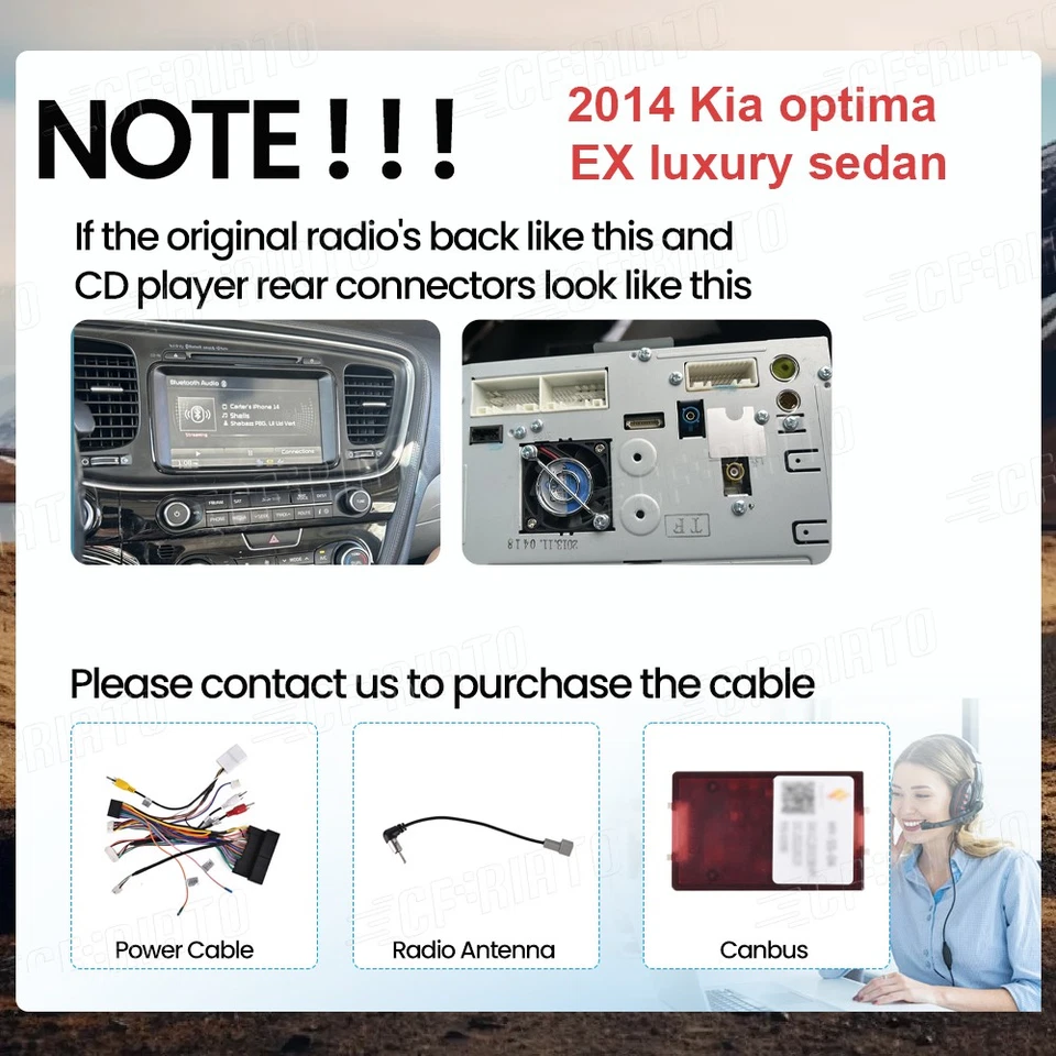Radio GPS estéreo para automóvil Android 13 1+32 GB pantalla táctil para Kia Optima K5 2013-2015 Foto 2 de 4