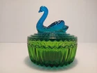 New ListingJeanette Glass Vintage Swan Blue Green Trinket Dish 1950’s Excellent Cond