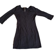 DIVIDED by H&M Bodycon Mini Dress Womens Size S Black Ribbed Long Sleeve Short