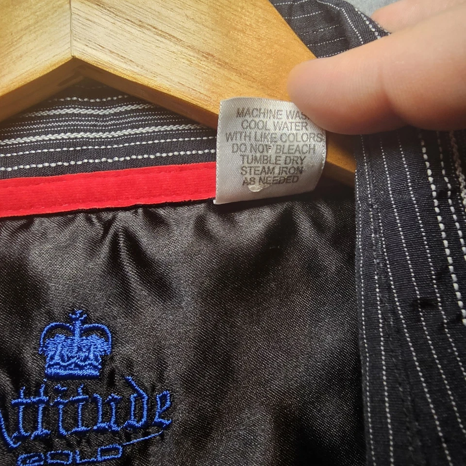 Camisa Attitude dorada para hombre abstracta con botones talla 4XL a rayas Foto 3 de 4