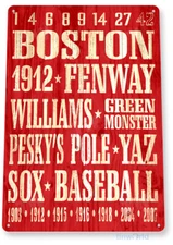 TIN SIGN Boston Baseball, Red Sox, Garage, Bar, Rustic, Retro, Metal Décor, A257