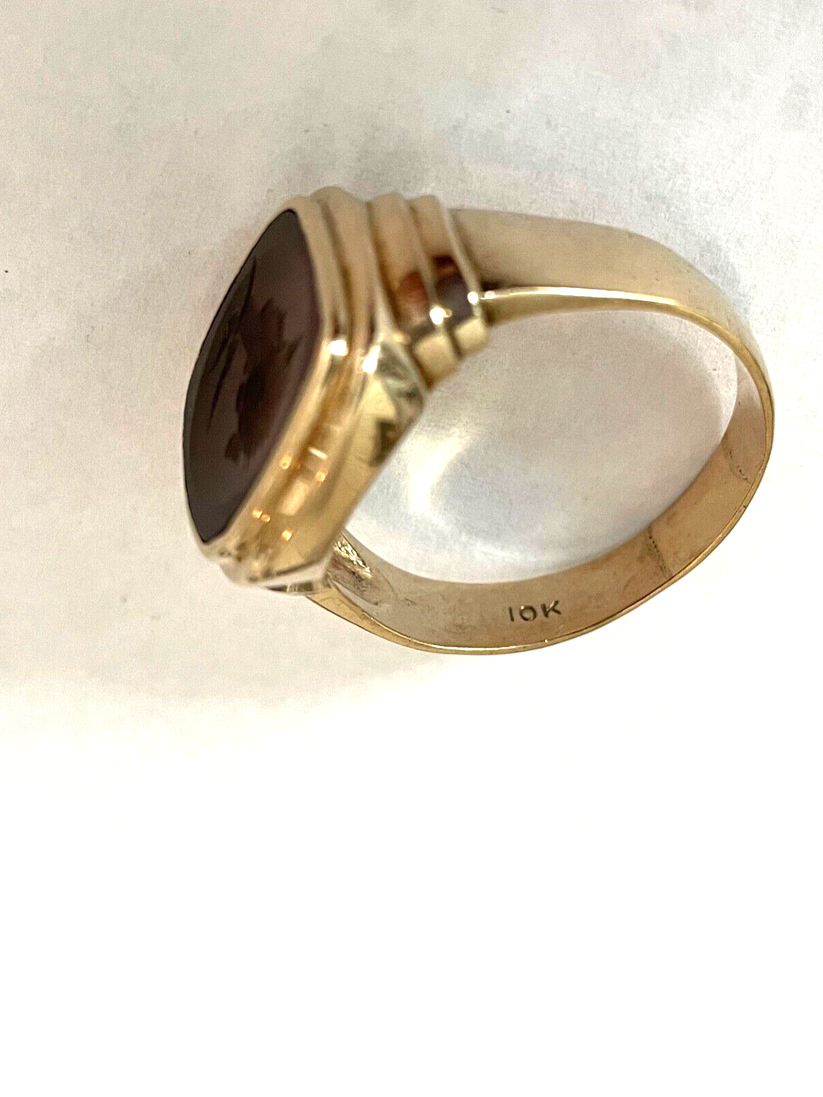 SOLID10k Yellow Gold Carnelian Intaglio Mens Ring Size 13.25 eBay