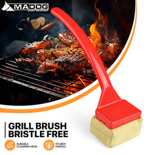 Red Barbecue Grill Steam Brush Kitchen Scrubber Grill Cleaner Replaceable Head