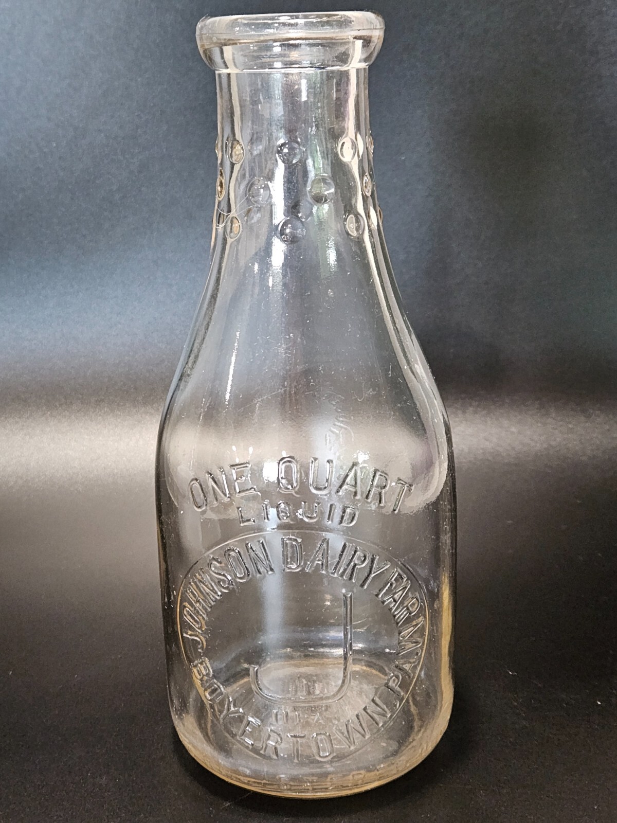 Vintage Johnson Dairy Farm One Quart Glass Milk Bottle Boyertown PA eBay