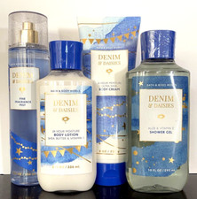 Bath Body Works Lot of 4 DENIM DAISIES Mist Lotion Shower Gel Body Cream