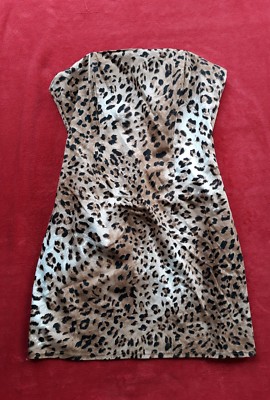 Robe Bodycon Léopard Sans Bretelles Iceni By Lella Of London Taille 14 - Neuf
