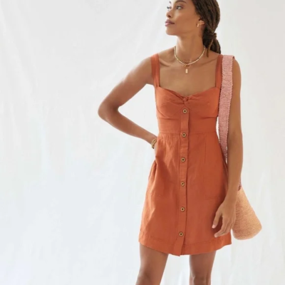 acne linen dress Acne Studios // Grey & Blue Theatre Linen Belted Dress – VSP Consignment