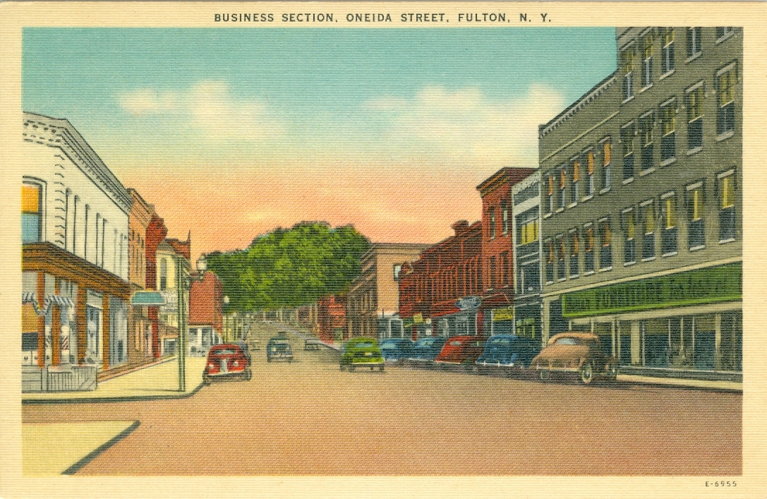 Fulton, NY y Corner/Barber Furniture Store,Oneida Street in the