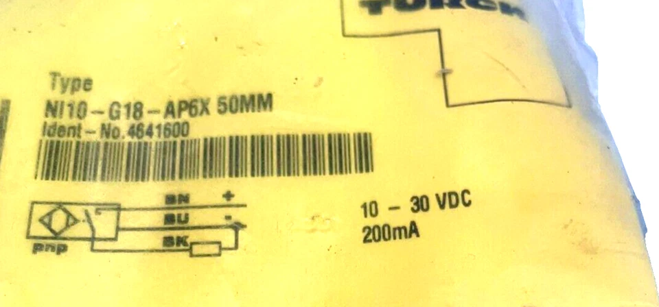 NEW TURCK NI10-G18-AP6X-50MM PROXIMITY SENSOR 4641600 NI10G18AP6X50MM - Image 3 of 4