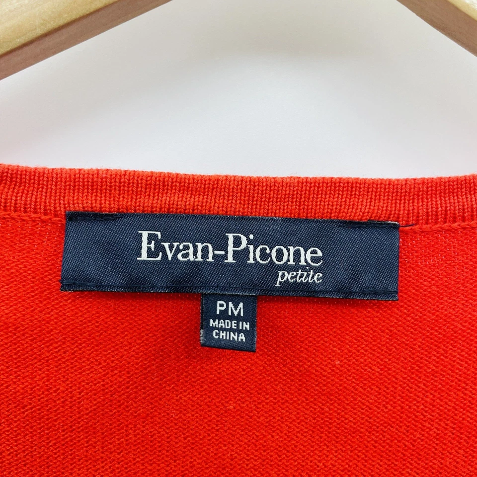 Cárdigan manga corta Evan Picone Petite para mujer PM apliques de flores medianas 601 Foto 4 de 4