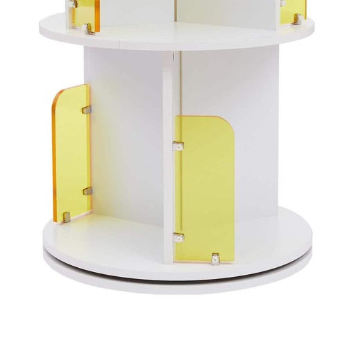VECELO Unique Revolving Storage Rack for Spinning Small Bookcase for Kids 4-Tier - Picture 12 of 12