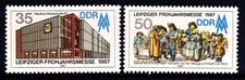 Germany DDR 1987 Leipzig Spring Fair Complete Mint MNH Set SC 2592-2593