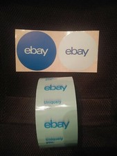 1 Rolls eBay Blue Logo Branded Shipping Tape 75 Yds x 2" and 16 eBay Stickers