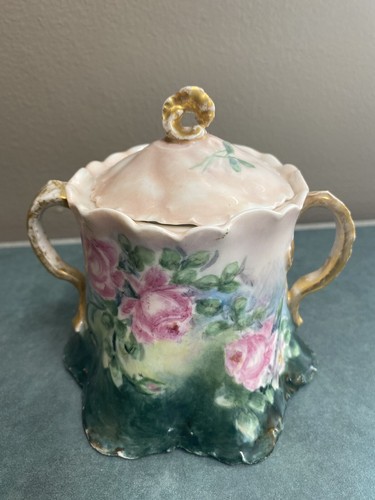 Creamer and Lidded Sugar Bowl Dish Versailles Baveria Signed 3.75 Tall Vintage - Picture 6 of 9