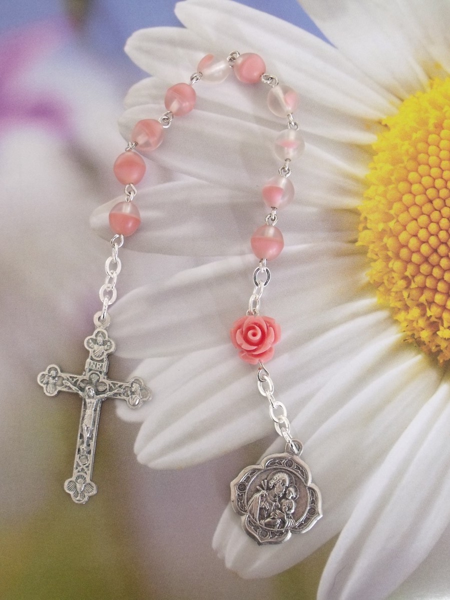 New OOAK Catholic Rosary Chaplet Beautiful Vintage Joseph