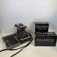 1960s Polaroid 220 Automatic Model Folding Bellows Land Camera and Flashgun 268