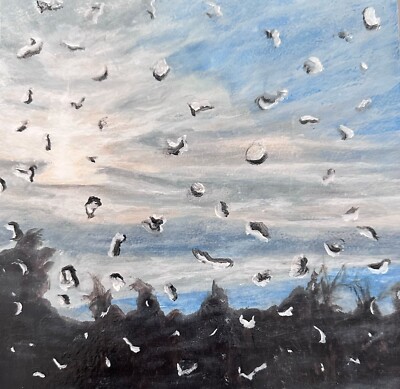 Original Ölgemälde Himmel Wasser Meereslandschaft Landschaft Abstrakt Wandbild Wohndeko