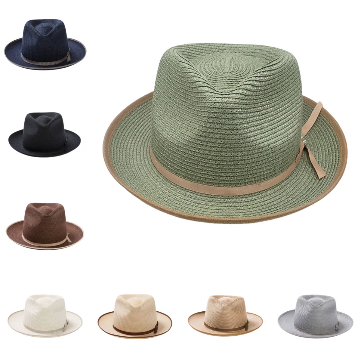 Unisex Men Women Wide Brim Panama Fedora Sun Hat Bowknot Band Straw Hat
Opens in a new window or tab