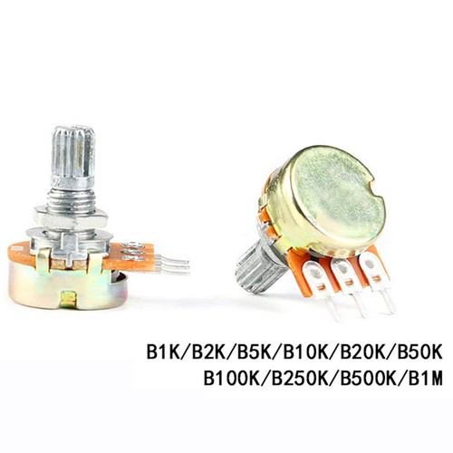 WH148 Linear Mono Potentiometer B1K 2K 5K 10K 20K 50K 500K to 1MΩ/Ohm Shaft 15mm - Picture 2 of 2