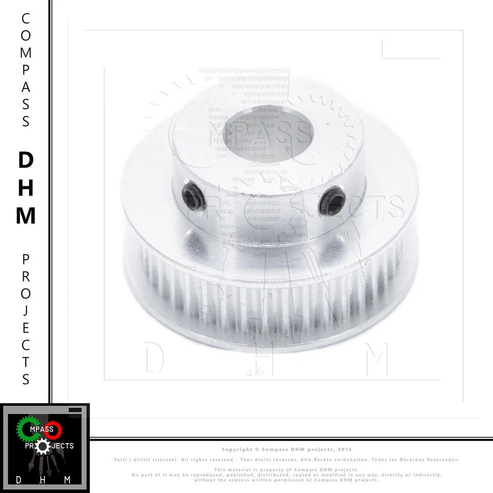 SENZA MARCA Puleggia GT2 40 denti in alluminio foro Ø 8mm - 40 teeth GT2 pulley aluminum