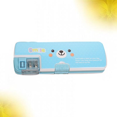  1PC Creative Simple Pencil Case Bleistiftbox mit Bleistiftspitzer Two Sides