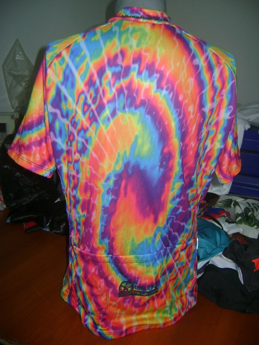 TIE DYE BIKE JERSEY LSD CRAZY BIKES SHIRT SIZE XXXL BIKE JERSEY