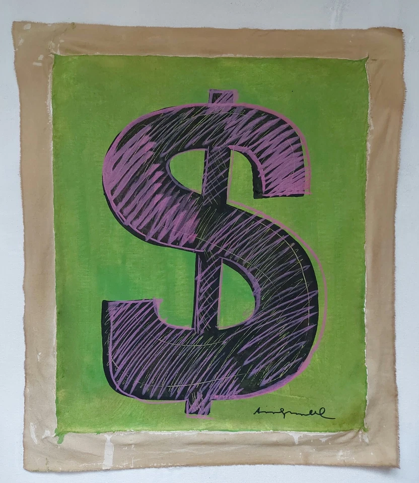 Andy Warhol Signed Pop Art Oil Painting on Canvas - American Modern Art — 第 2/4 张图片