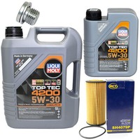 MotoröL Set 5W-30 6 Liter + ÖLfilter SH 4079 P + Schraube FüR VW Passat 220 PS