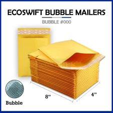 1 #000 4x8 ECOSWIFT KRAFT BUBBLE MAILERS PADDED ENVELOPES 4"x8"
