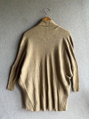 ZTMY Knit Cardigan　M Zara Knit Womens M Open Front Ribbed Dolman Sleeve Tan