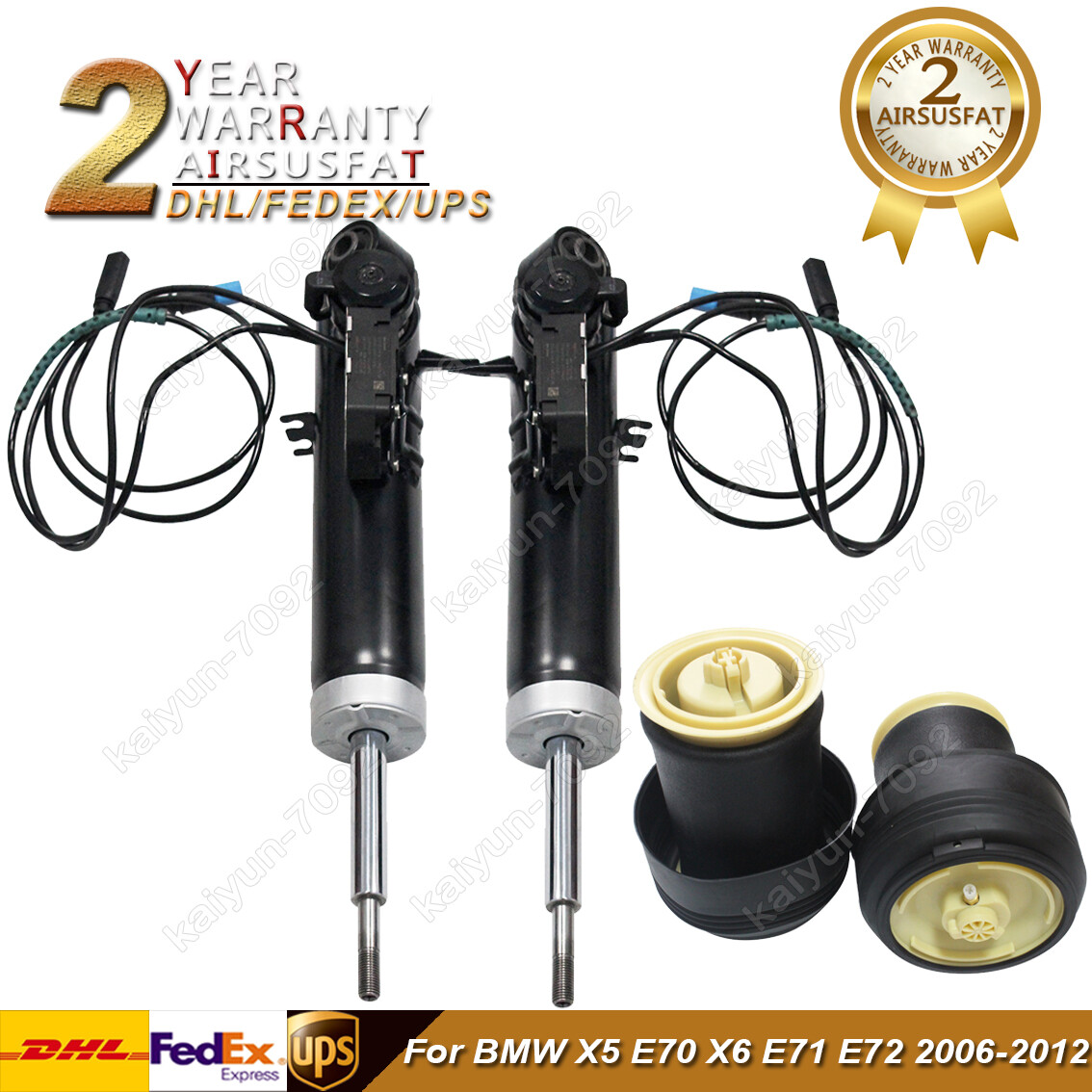 4x Rear Air Suspension Shock Strut + Air Spring Bags for BMW X5