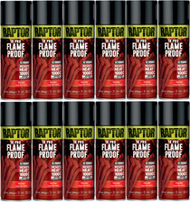 12x U-POL Raptor 1K Pro Flame Proof Flat Red Spray Resists up to 1000°c Heat