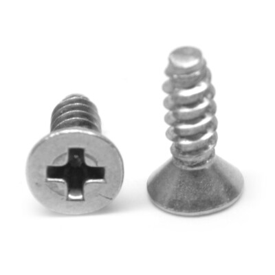 #4-24 x 3/4 Sheet Metal Screw Phillips Flat Head Type B Stl Zinc