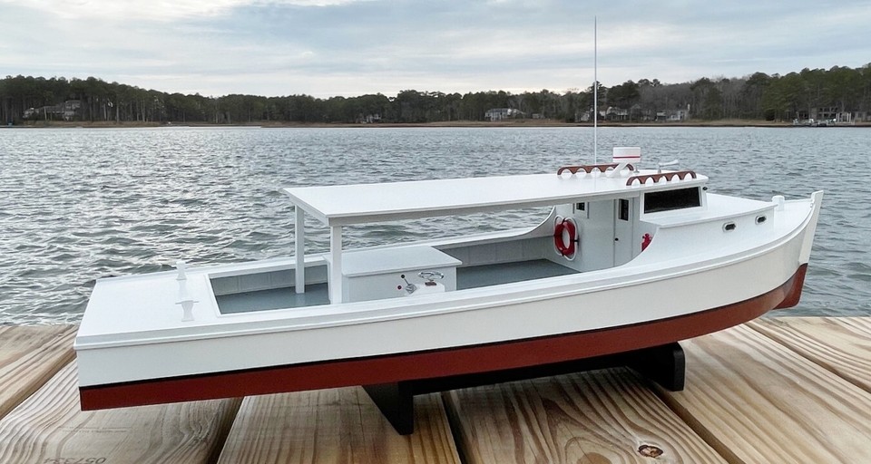 Dead Rise Boat Models CHESAPEAKE BAY DEADRISE WORKBOAT MODEL, HARD TOP V2, FULLY ASSEMBLED | eBay