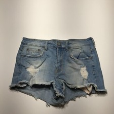 Aeropostale Jean Shorts Womens High-Waisted Shorty Destructed Tattered Size 4