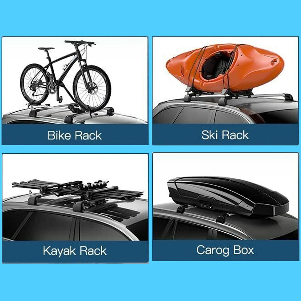 For Scion xB Wagon 4-Door 2PCS Top Roof Rack Cross Bar Luggage Carrier W/ Lock Foto 2 de 4