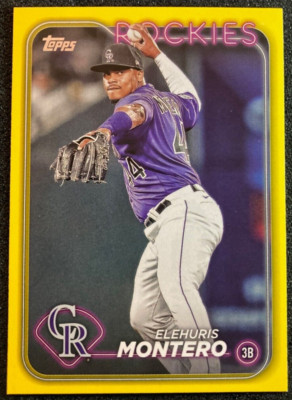 2024 Topps #341 Elehuris Montero YELLOW SP. Colorado Rockies