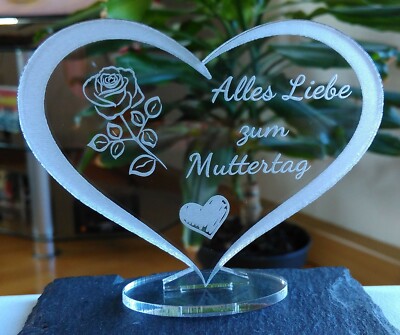 Muttertag Geschenk Beste Mama der Welt Geburtstag Geschenkidee Liebe Herz Acryl-