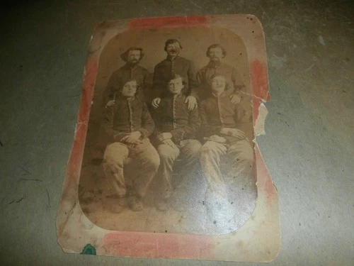 Antique Soldier Group Photo Civil War ? 6 Men