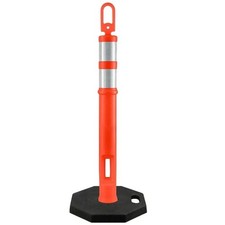 45 in Orange Reflective Traffic Delineator Post with 15 lb Heavy-Duty Base,1Pack