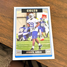 Topps Joseph Addai #364 Indianapolis Colts Football NFL Rookie Card 2006. rookie card picture
