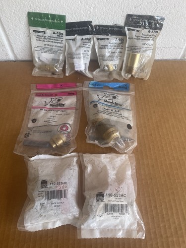 PLUMBING SUPPLY MIXED  LOT OF 8  VALVES & FITTINGS "SEE LIST BELOW" NEW SEALED