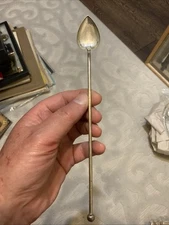 VTG Alvin Sterling Silver 8” Martini Stirrer Heart Shaped 