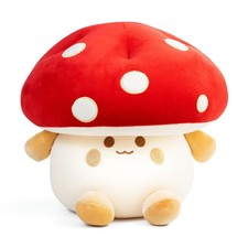 Nuokin Mushroom Plush Toys 12 inch Cute Stuffed 9 Inches, Regular Red