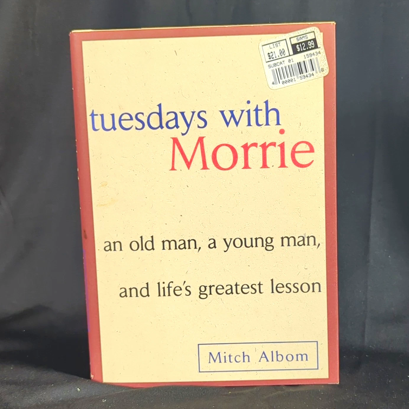 Mitch Albom Tuesdays with Morrie HC Doubleday 1997 Life's Greatest Lesson