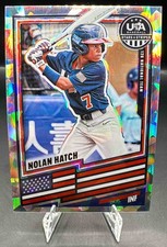 2026 Panini Stars and Stripes Prizm Nolan Hatch #115 Cracked Ice 14/25