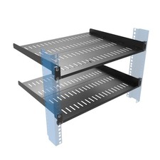 2 PCS 1U Vented Server Rack Shelf, 14-17 Inch Adjustable Universal Cantilever...