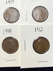 4 High Grade Early Year 1C Lincoln Cents 2x 1909 XF-RB, 1912 XF-BN, 1912 VF-BN